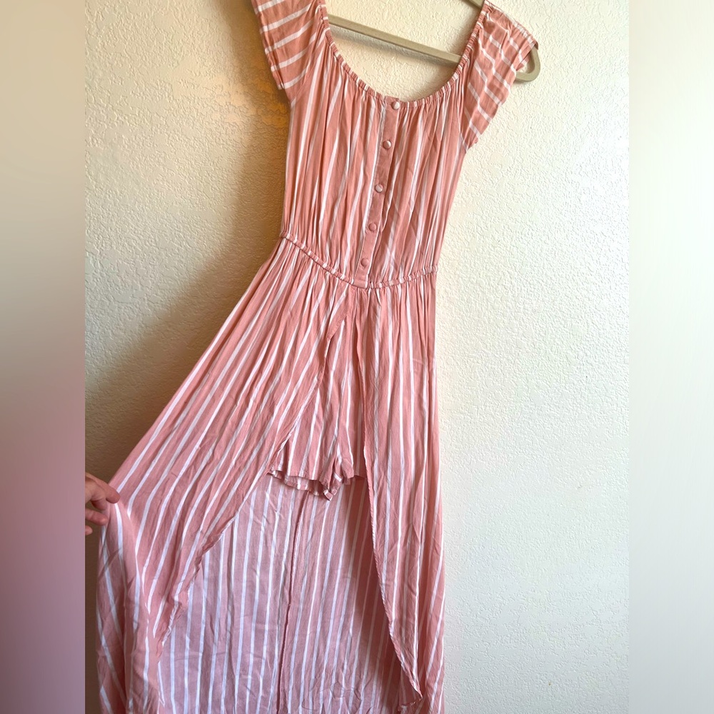 Unique romper with high-low dress.